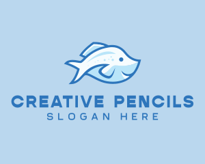 Blue Trout Fish logo design