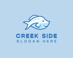 Blue Trout Fish logo design