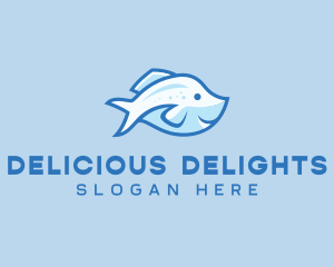 Blue Trout Fish logo design