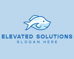 Blue Trout Fish logo design