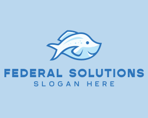 Blue Trout Fish logo design