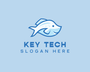 Blue Trout Fish logo design