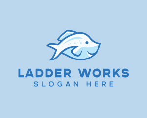 Blue Trout Fish logo design