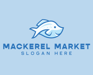 Blue Trout Fish logo design