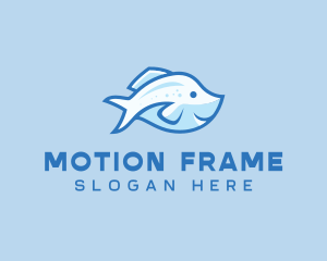 Blue Trout Fish logo design