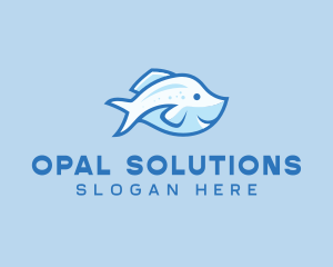 Blue Trout Fish logo design