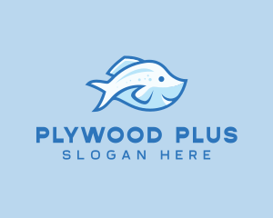 Blue Trout Fish logo design