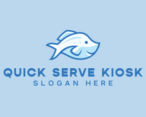 Blue Trout Fish logo design