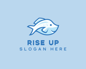 Blue Trout Fish logo design