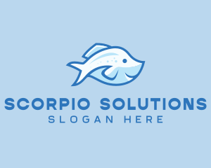 Blue Trout Fish logo design