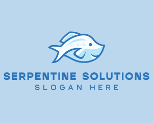 Blue Trout Fish logo design