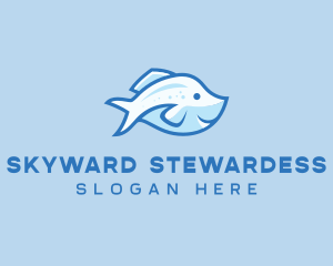 Blue Trout Fish logo design