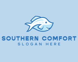 Blue Trout Fish logo design