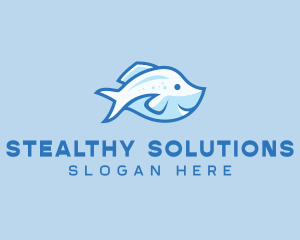 Blue Trout Fish logo design