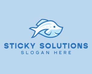 Blue Trout Fish logo design