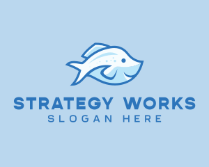 Blue Trout Fish logo design