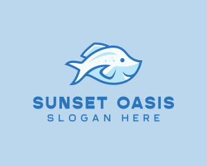 Blue Trout Fish logo design