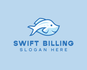 Blue Trout Fish logo design