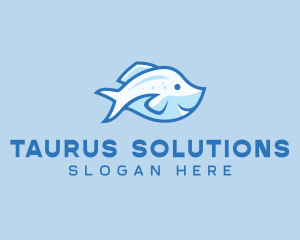 Blue Trout Fish logo design