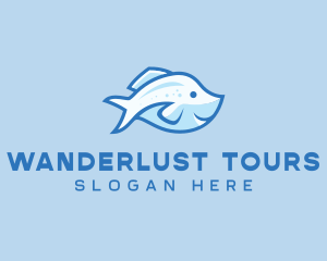 Blue Trout Fish logo design