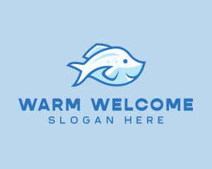 Blue Trout Fish logo design