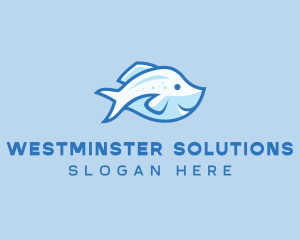 Blue Trout Fish logo design