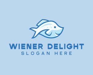 Blue Trout Fish logo design