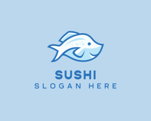 Blue Trout Fish logo design