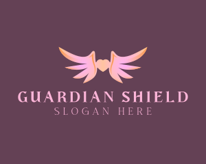 Guardian - Heart Angel Wings logo design