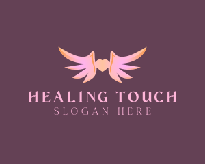 Heart Angel Wings logo design