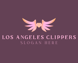 Heart Angel Wings logo design