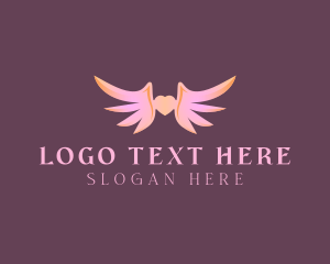 Heart Angel Wings Logo