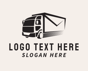Black - Mail Envelope Truck logo design