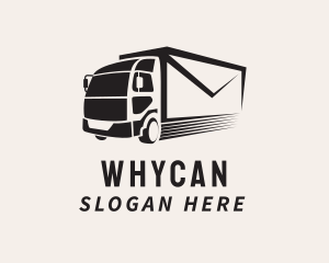 Black - Mail Envelope Truck logo design