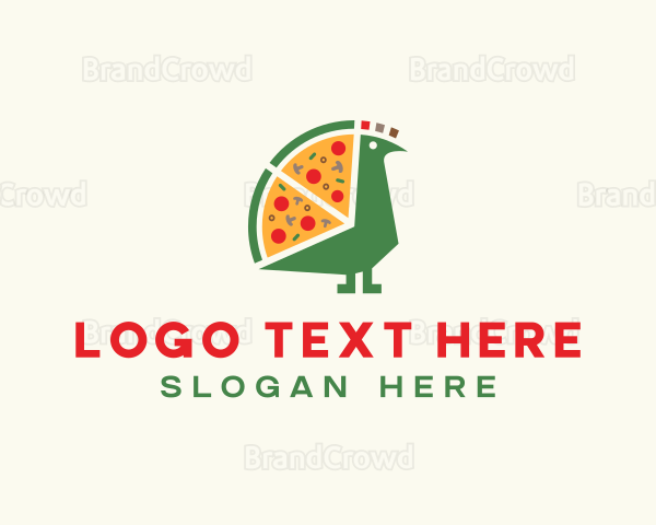 Pizza Slice Peacock Logo