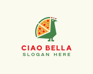 Italian - Pizza Slice Peacock logo design