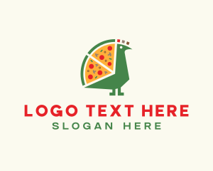 Pizza Slice Peacock Logo