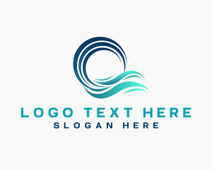 Ocean - Ocean Wave Swirl logo design