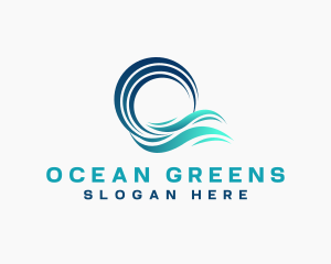 Ocean Wave Swirl logo design