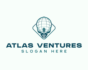 Atlas Globe Man logo design