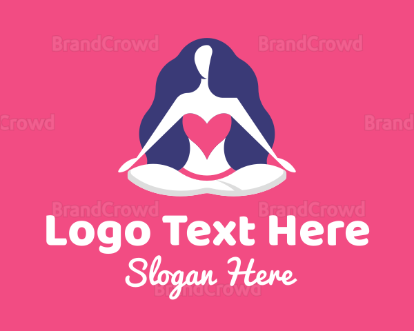 Wellness Heart Yoga Woman Logo