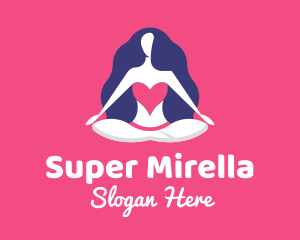 Wellness - Wellness Heart Yoga Woman logo design