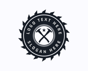 Round Saw - Carpentry Repair Badge logo design