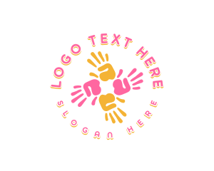 Community - Creative Hand Paint logo design