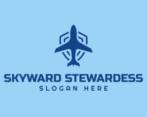 Plane Airline Shield logo design