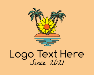 Hawaii - Sunflower Beach Island logo design