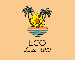 Ocean - Sunflower Beach Island logo design