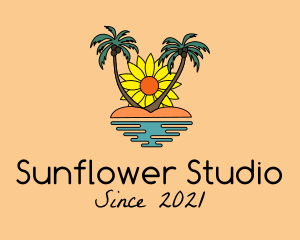 Sunflower - Sunflower Beach Island logo design