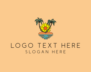 Lagoon - Sunflower Beach Island logo design