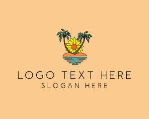 Vacation - Sunflower Beach Island logo design